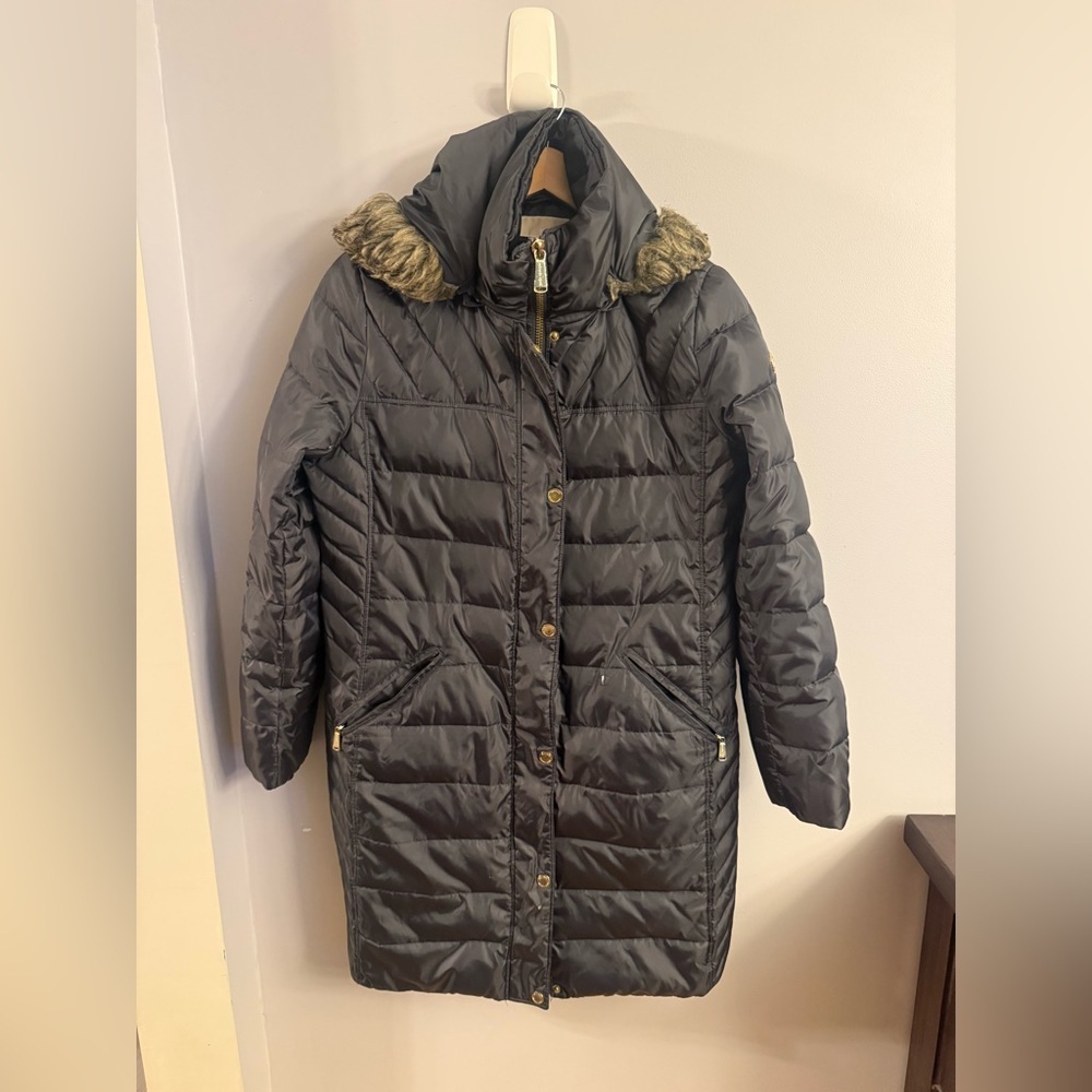MICHAEL Michael Kors Black Down Blend Long Puffer Coat – Size L